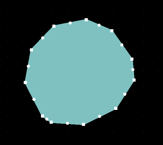 Closeup of halftone dot/polygon